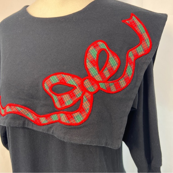 VINTAGE 80s Fancy Pants modest Holiday DRESS - Picture 2 of 9